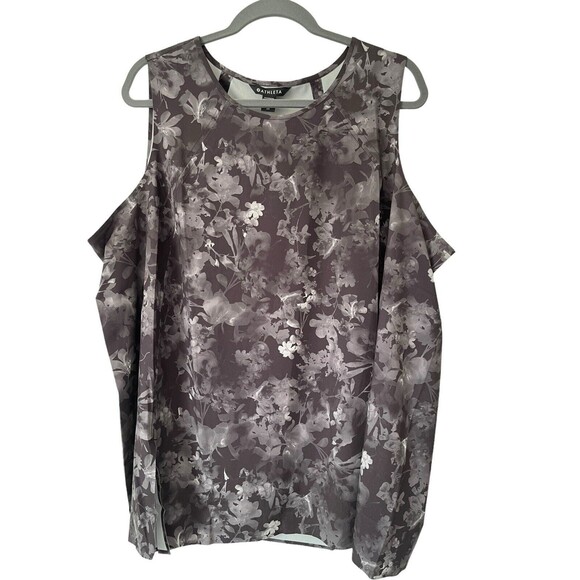 Athleta Zephyr Refined Tank 2X Womens Black Lumen Floral Lightweight Stretch UPF - Picture 3 of 12
